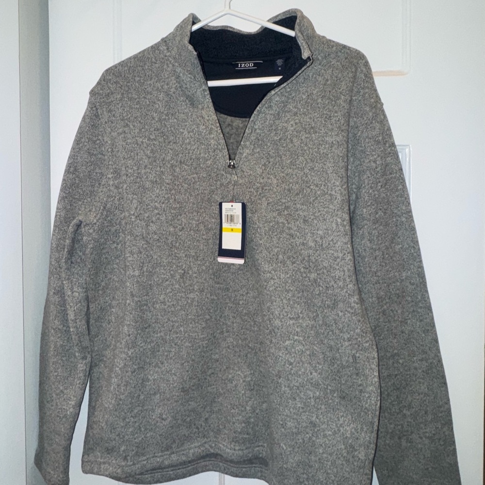 Izod Gray Zip Up Sweater for Men